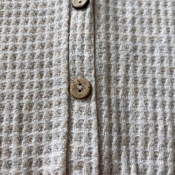 Eddie Bauer Waffle Knit Thermal Tie Front Button Up T-Shirt Womens SM Cabincore - Picture 6 of 13